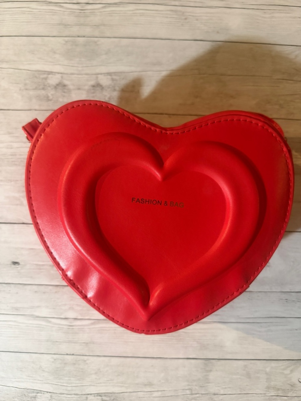 Red Heart-Shaped Crossbody Bag - FASHION & BAG